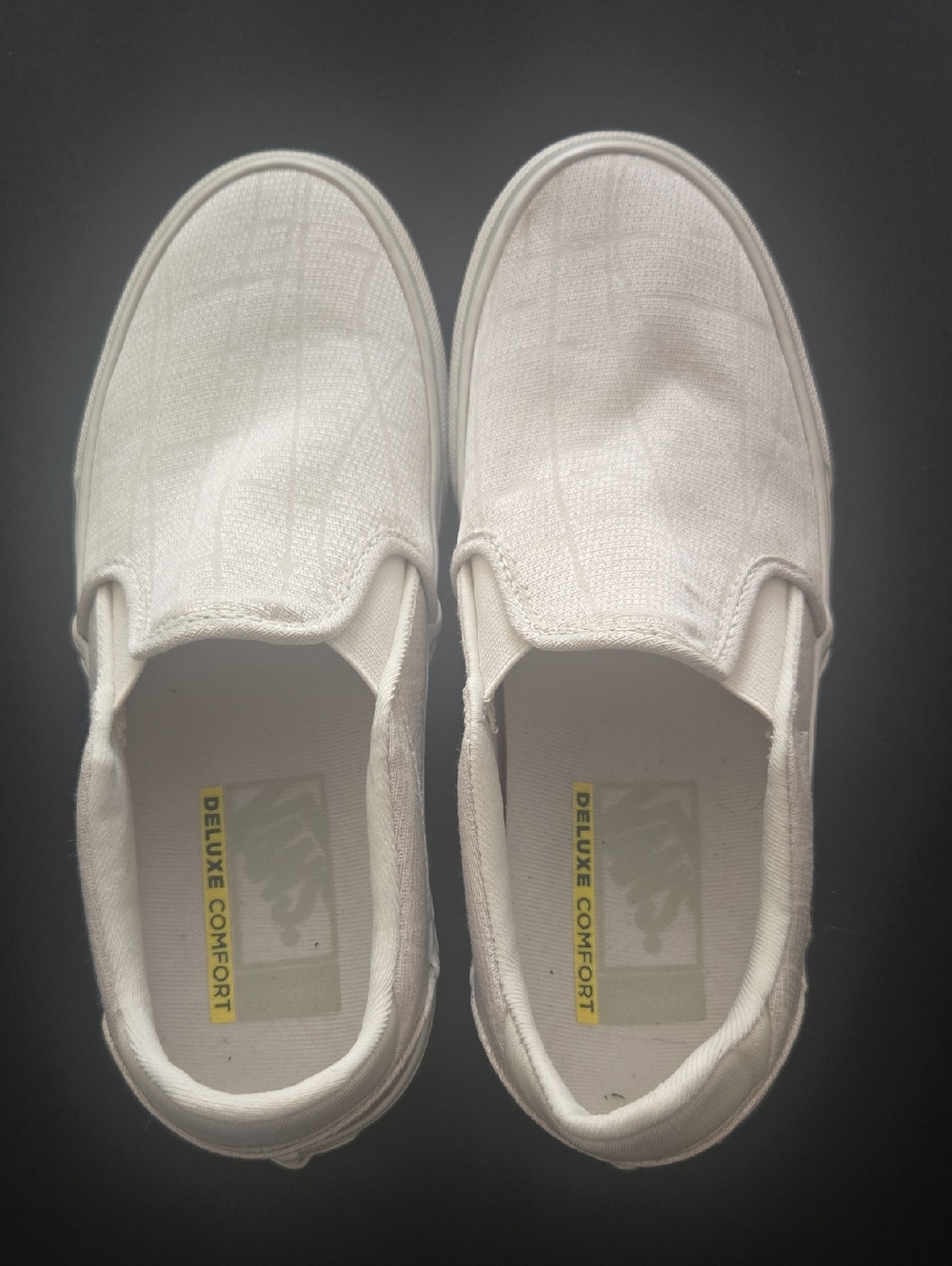 Vans White Canvas Slip-On Loafers
